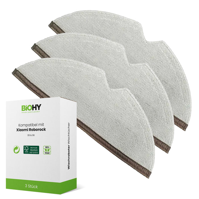 BiOHY microfiber wipes for robot wipers, Roborock S7 / Maxv Ultra / S7+/ S7 Pro Ultra, floor wiper replacement parts, cleaning cloths