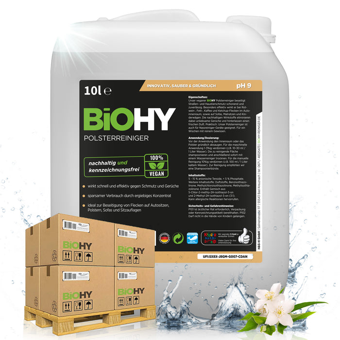 BiOHY upholstery cleaner, textile cleaner, upholstery cleaning agent, sofa cleaner, B2B