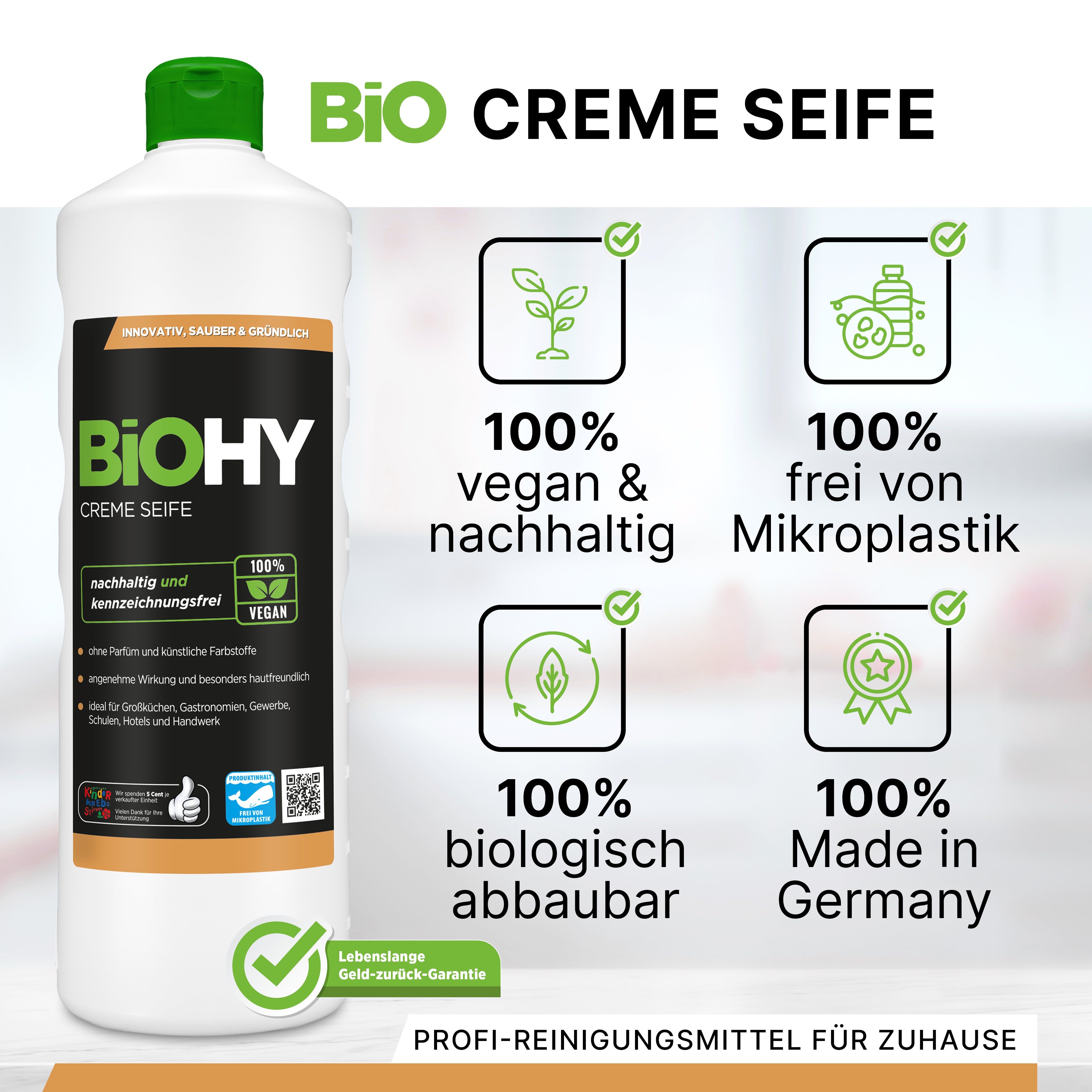 BiOHY cream soap, skin-friendly and phosphate-free, B2B