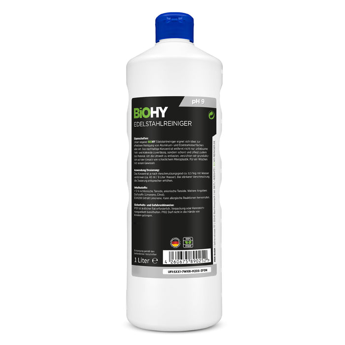BiOHY stainless steel cleaner, stainless steel cleaner spray, stainless steel care product, stainless steel cleaning agent