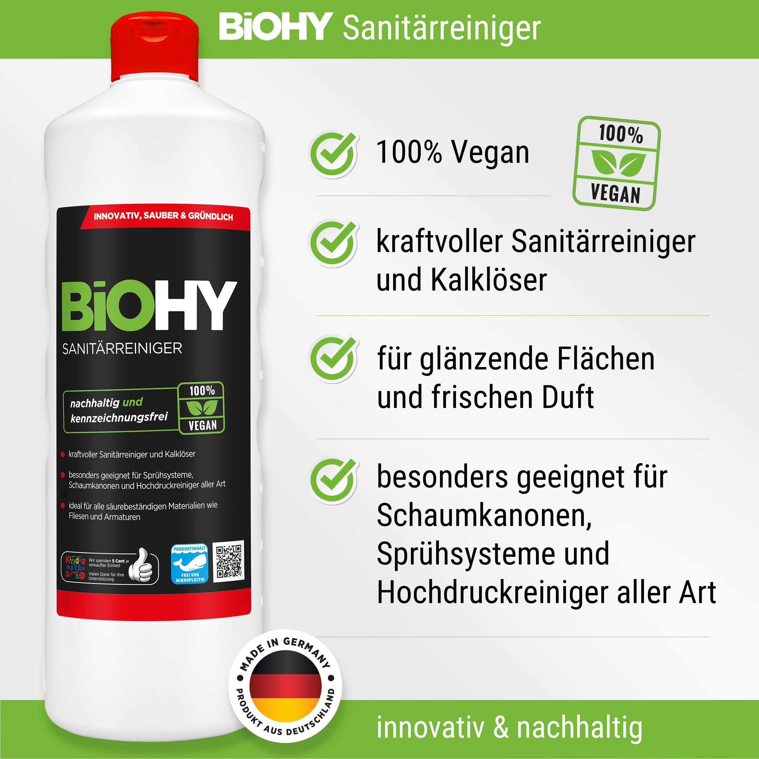 BiOHY sanitary cleaner, bathroom cleaner, limescale remover, bathroom cleaner