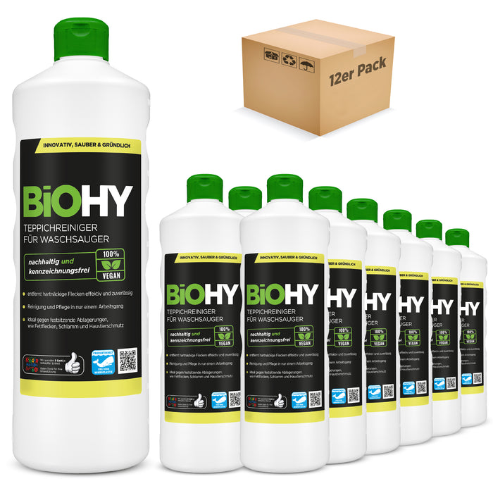 BiOHY carpet cleaner for vacuum cleaners, carpet shampoo, textile cleaners, carpet steam cleaners